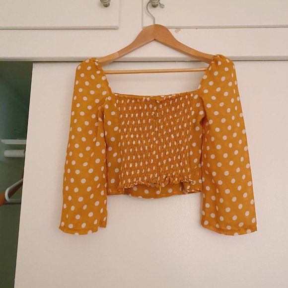 Polka dots top ginger yellow - Picture 2 of 2